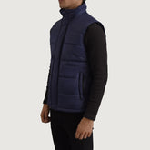 Kegen Blue Leather Vest Jacket